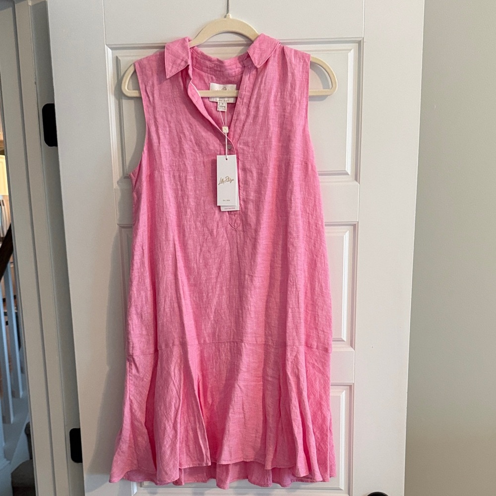 Lilly Pulitzer Pink Sleeveless Linen Dress